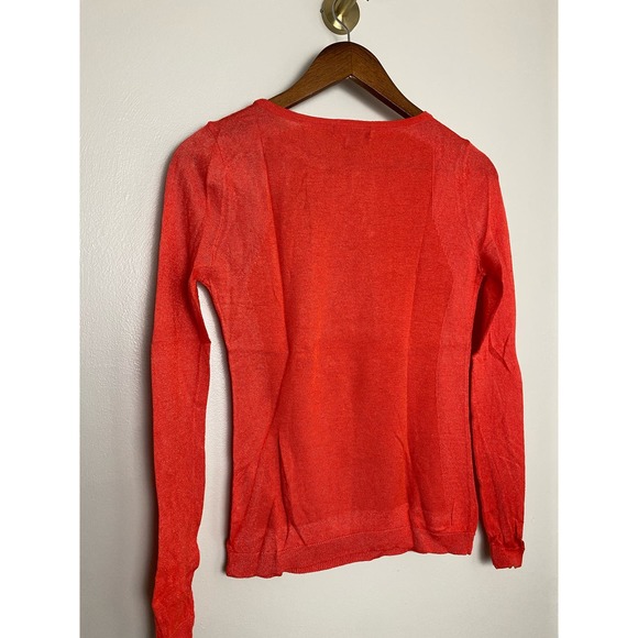 Trouvé Women Sweater Wool Blend Crewneck Rust Orange 2010s Fall Holiday Sz Small - Picture 5 of 5